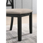 Ensemble de salle à manger en bois à dossier croisé 5 pièces Roundhill Furniture Windvale