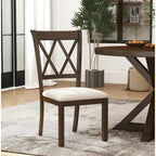 Ensemble de salle à manger en bois à dossier croisé 5 pièces Roundhill Furniture Windvale