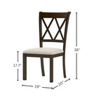 Ensemble de salle à manger en bois à dossier croisé 5 pièces Roundhill Furniture Windvale