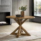 Ensemble de salle à manger en bois à dossier croisé 5 pièces Roundhill Furniture Windvale