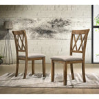 Ensemble de salle à manger en bois à dossier croisé 5 pièces Roundhill Furniture Windvale