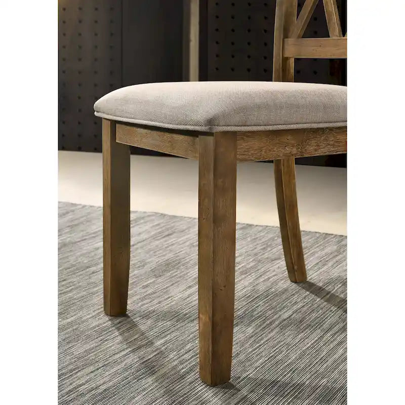 Ensemble de salle à manger en bois à dossier croisé 5 pièces Roundhill Furniture Windvale