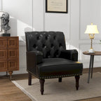 Fauteuils d'appoint capitonnés en similicuir végan avec garniture cloutée
