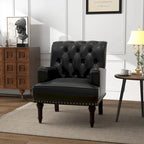 Fauteuils d'appoint capitonnés en similicuir végan avec garniture cloutée