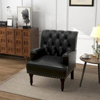 Fauteuils d'appoint capitonnés en similicuir végan avec garniture cloutée