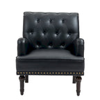 Fauteuils d'appoint capitonnés en similicuir végan avec garniture cloutée
