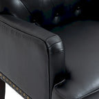 Fauteuils d'appoint capitonnés en similicuir végan avec garniture cloutée