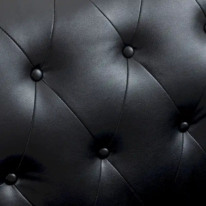 Fauteuils d'appoint capitonnés en similicuir végan avec garniture cloutée