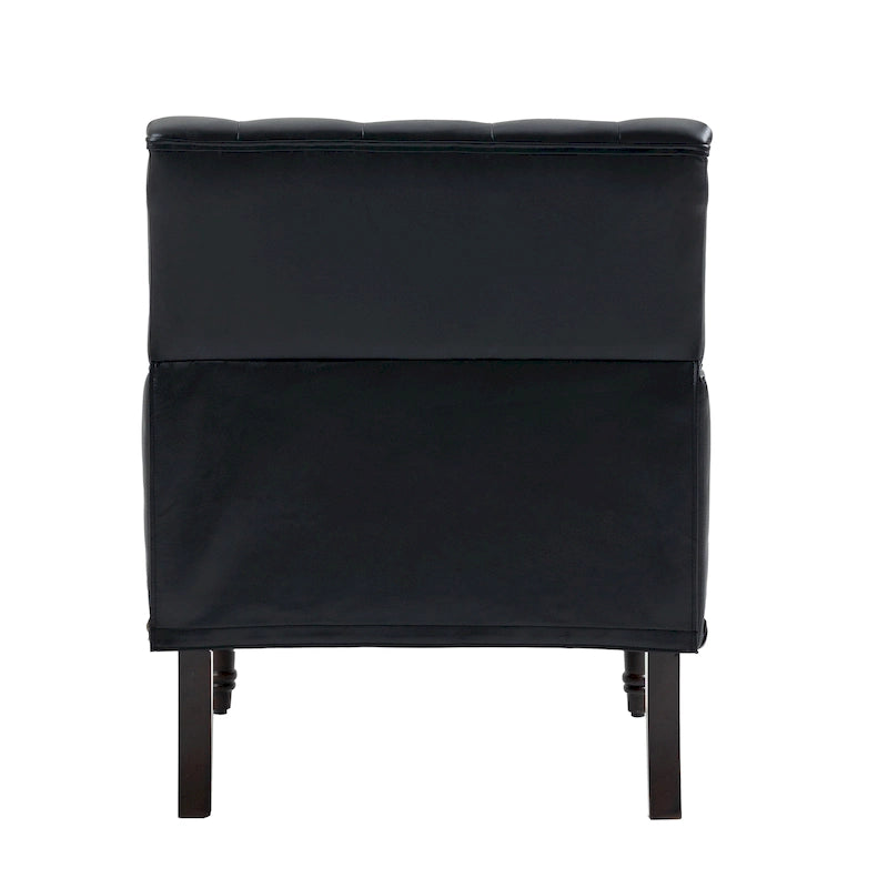 Fauteuils d'appoint capitonnés en similicuir végan avec garniture cloutée