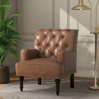 Fauteuils d'appoint capitonnés en similicuir végan avec garniture cloutée