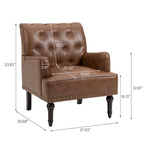 Fauteuils d'appoint capitonnés en similicuir végan avec garniture cloutée