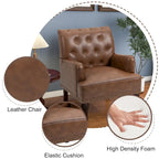 Fauteuils d'appoint capitonnés en similicuir végan avec garniture cloutée