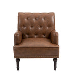 Fauteuils d'appoint capitonnés en similicuir végan avec garniture cloutée