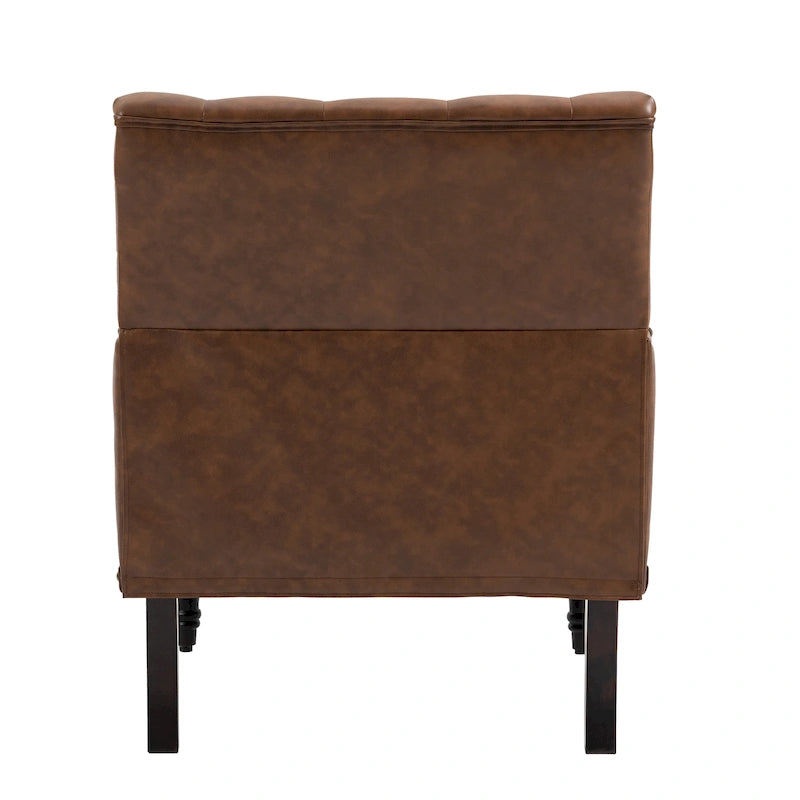 Fauteuils d'appoint capitonnés en similicuir végan avec garniture cloutée