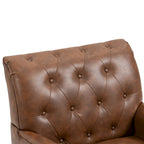 Fauteuils d'appoint capitonnés en similicuir végan avec garniture cloutée