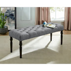 Banc de salle à manger Copper Grove Sens en tissu capitonné beige avec pieds tournés