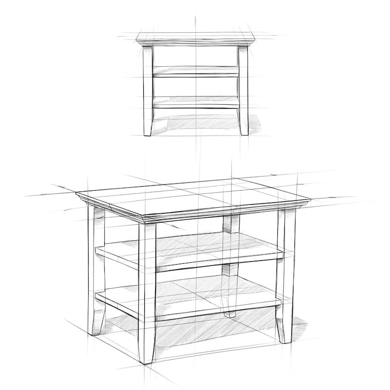 Table d'appoint étroite de style transitionnel en bois massif WYNDENHALL Normandy, 35,5 cm de large