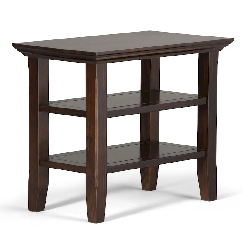 Table d'appoint étroite de style transitionnel en bois massif WYNDENHALL Normandy, 35,5 cm de large