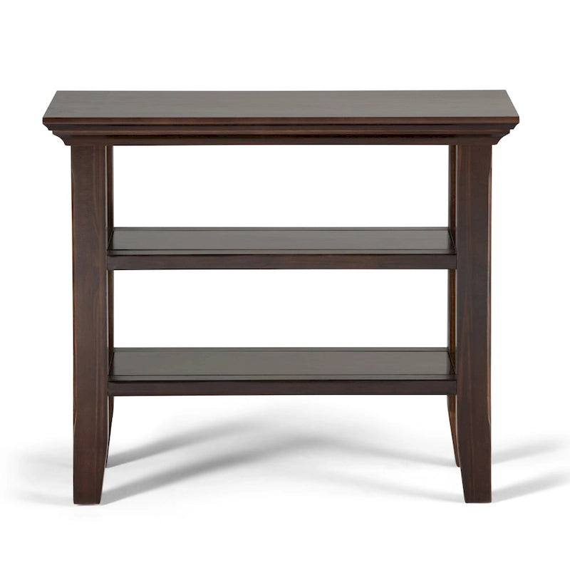 Table d'appoint étroite de style transitionnel en bois massif WYNDENHALL Normandy, 35,5 cm de large