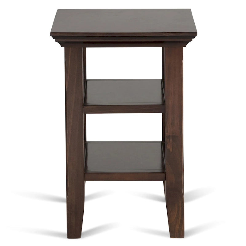 Table d'appoint étroite de style transitionnel en bois massif WYNDENHALL Normandy, 35,5 cm de large