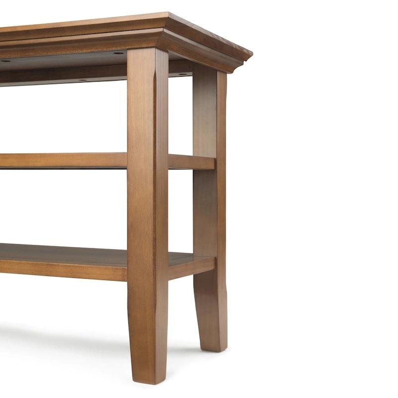 Table d'appoint étroite de style transitionnel en bois massif WYNDENHALL Normandy, 35,5 cm de large
