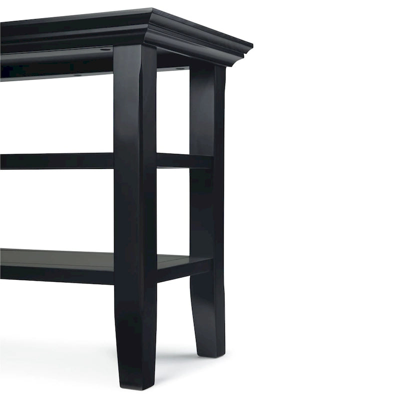 Table d'appoint étroite de style transitionnel en bois massif WYNDENHALL Normandy, 35,5 cm de large