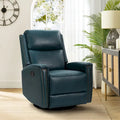 Fauteuil inclinable pivotant à bascule Fiacro 30,31 pouces de large, en cuir véritable moderne, avec garnitures cloutées