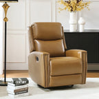 Fauteuil inclinable pivotant à bascule Fiacro 30,31 pouces de large, en cuir véritable moderne, avec garnitures cloutées