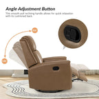 Fauteuil inclinable pivotant à bascule Fiacro 30,31 pouces de large, en cuir véritable moderne, avec garnitures cloutées