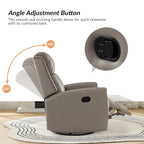 Fauteuil inclinable pivotant à bascule Fiacro 30,31 pouces de large, en cuir véritable moderne, avec garnitures cloutées