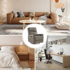 Fauteuil inclinable pivotant à bascule Fiacro 30,31 pouces de large, en cuir véritable moderne, avec garnitures cloutées