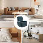 Fauteuil inclinable pivotant à bascule Fiacro 30,31 pouces de large, en cuir véritable moderne, avec garnitures cloutées