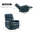 Fauteuil inclinable pivotant à bascule Fiacro 30,31 pouces de large, en cuir véritable moderne, avec garnitures cloutées