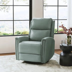 Fauteuil inclinable pivotant à bascule Fiacro 30,31 pouces de large, en cuir véritable moderne, avec garnitures cloutées