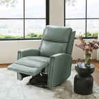 Fauteuil inclinable pivotant à bascule Fiacro 30,31 pouces de large, en cuir véritable moderne, avec garnitures cloutées