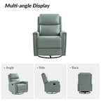 Fauteuil inclinable pivotant à bascule Fiacro 30,31 pouces de large, en cuir véritable moderne, avec garnitures cloutées