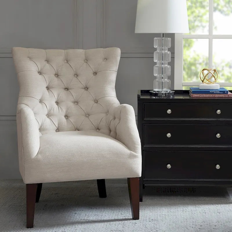 Fauteuil à oreilles capitonné Madison Park Isa