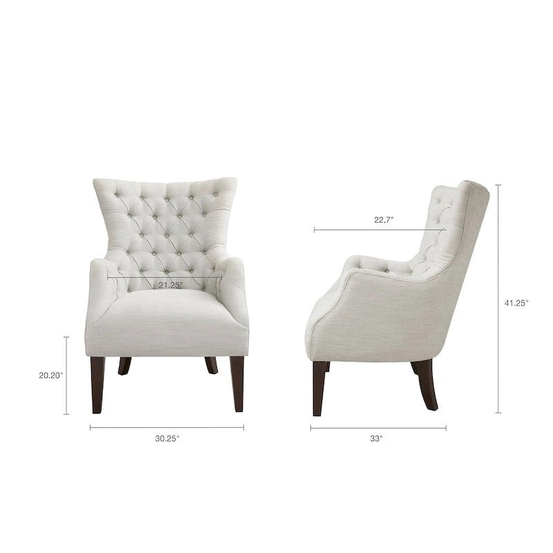 Fauteuil à oreilles capitonné Madison Park Isa