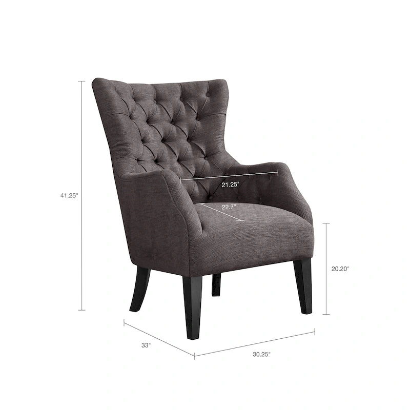 Fauteuil à oreilles capitonné Madison Park Isa