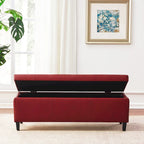 Pouf de rangement rectangulaire capitonné en similicuir (50,3 x 17,50 x 18 cm)