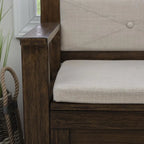 Banc d'entrée de rangement à couvercle rabattable en bois Dahlia