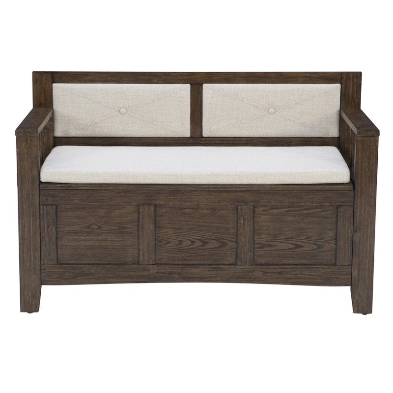 Banc d'entrée de rangement à couvercle rabattable en bois Dahlia