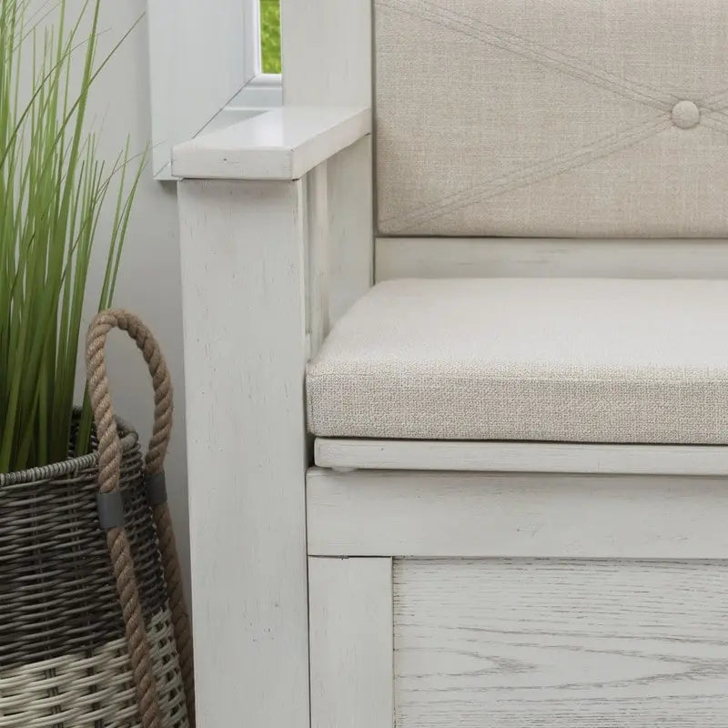 Banc d'entrée de rangement à couvercle rabattable en bois Dahlia