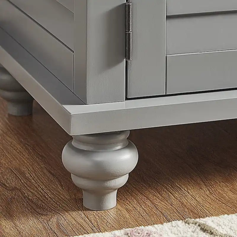 Banc de rangement à porte persienne avec coussin en velours Maybelle par iNSPIRE Q Classic