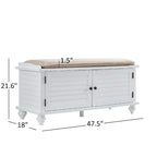 Banc de rangement à porte persienne avec coussin en velours Maybelle par iNSPIRE Q Classic