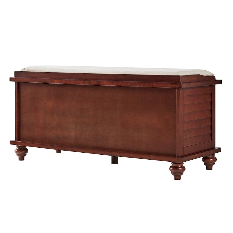 Banc de rangement à porte persienne avec coussin en velours Maybelle par iNSPIRE Q Classic