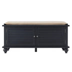 Banc de rangement à porte persienne avec coussin en velours Maybelle par iNSPIRE Q Classic