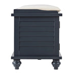 Banc de rangement à porte persienne avec coussin en velours Maybelle par iNSPIRE Q Classic
