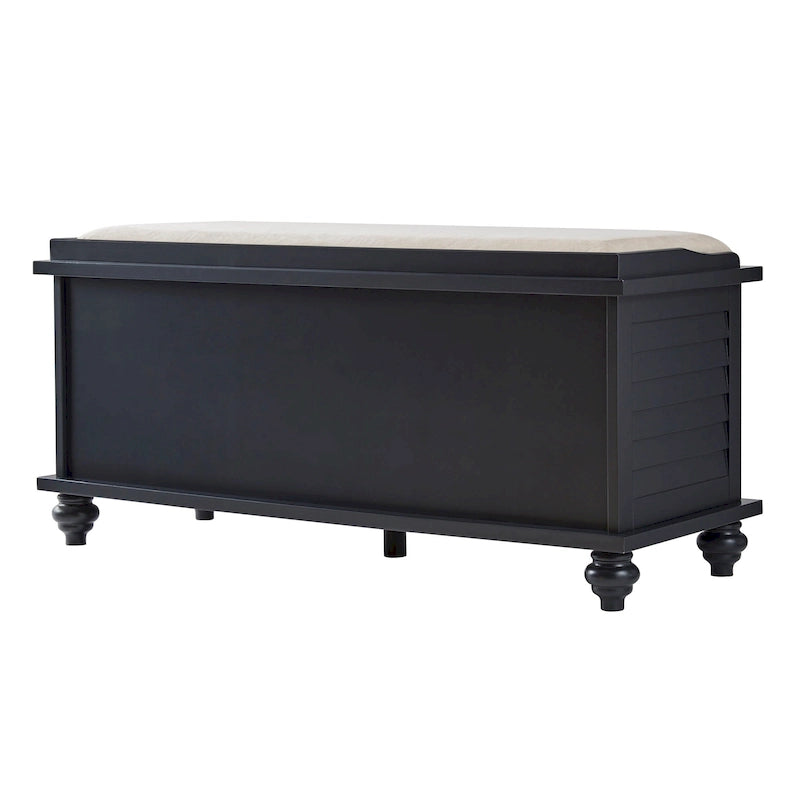 Banc de rangement à porte persienne avec coussin en velours Maybelle par iNSPIRE Q Classic