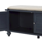 Banc de rangement à porte persienne avec coussin en velours Maybelle par iNSPIRE Q Classic